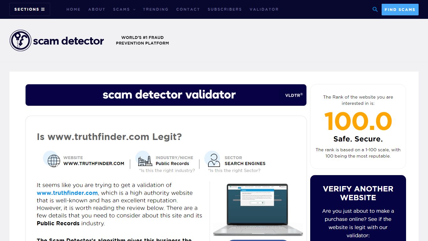 truthfinder.com Review - Scam Detector